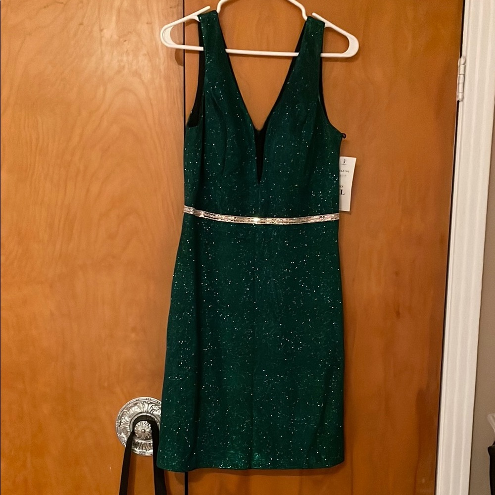 Elegant Sparkling Emerald Dress